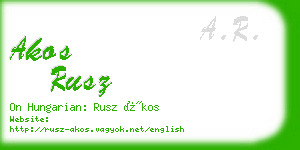 akos rusz business card